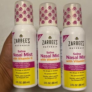 Lot of 3 New Zarbees Naturals Nasal Mists